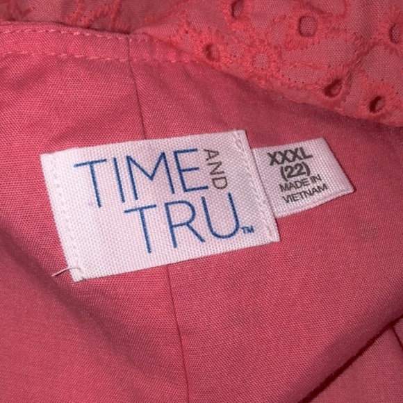 Time and Tru summer coral eyelet dress size 22 new with tags - Picture 6 of 10